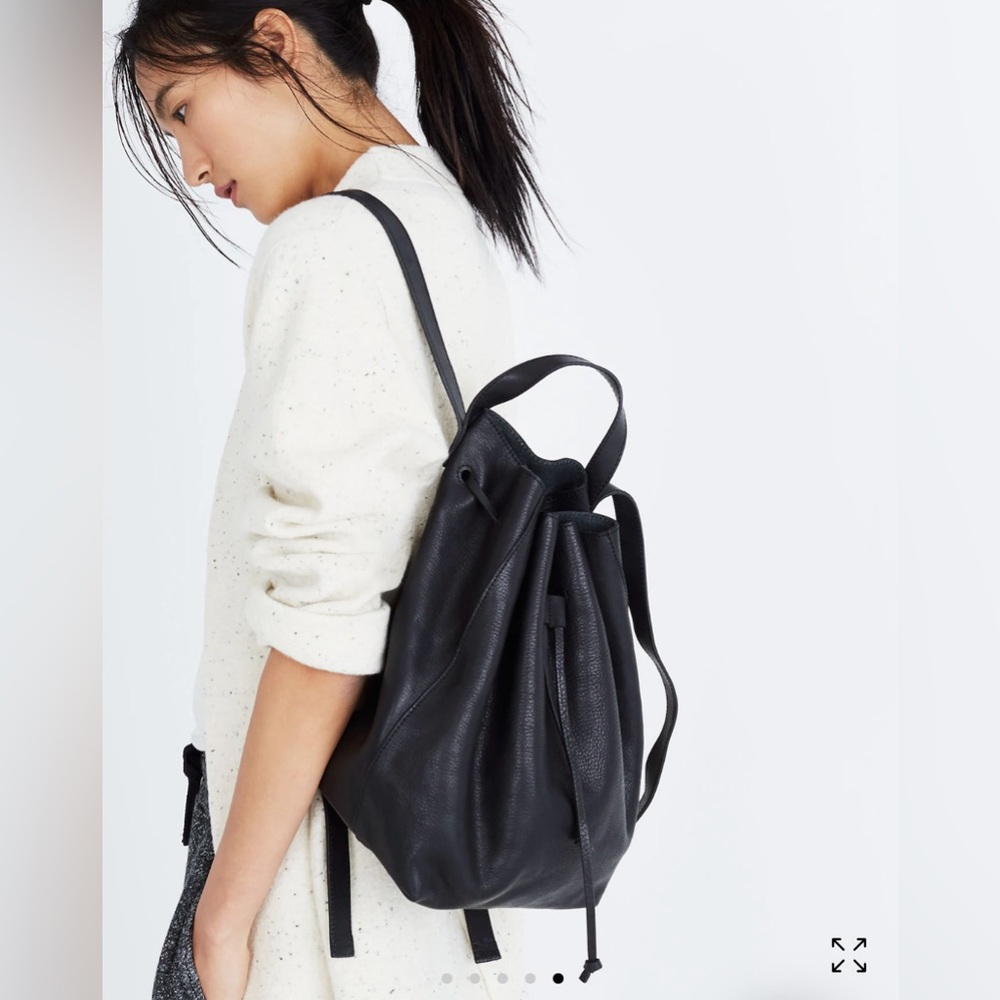 Madewell Somerset Leather Drawstring Bag Backpack